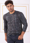 Gray Snake Print Sweater
