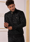 Black Leopard Velvet 2-pcs Tracksuit