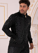 Black Leopard Velvet 2-pcs Tracksuit