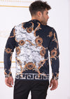 Black Gold Baroque Velour Sweater