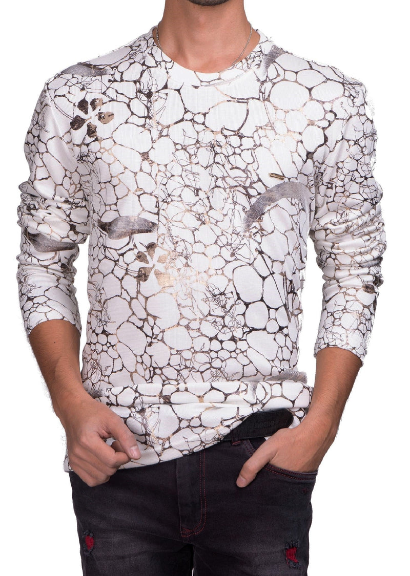 White Gold Marble Knit Sweater