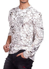 White Marble Vein Knit Sweater
