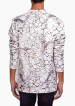 White Marble Vein Knit Sweater