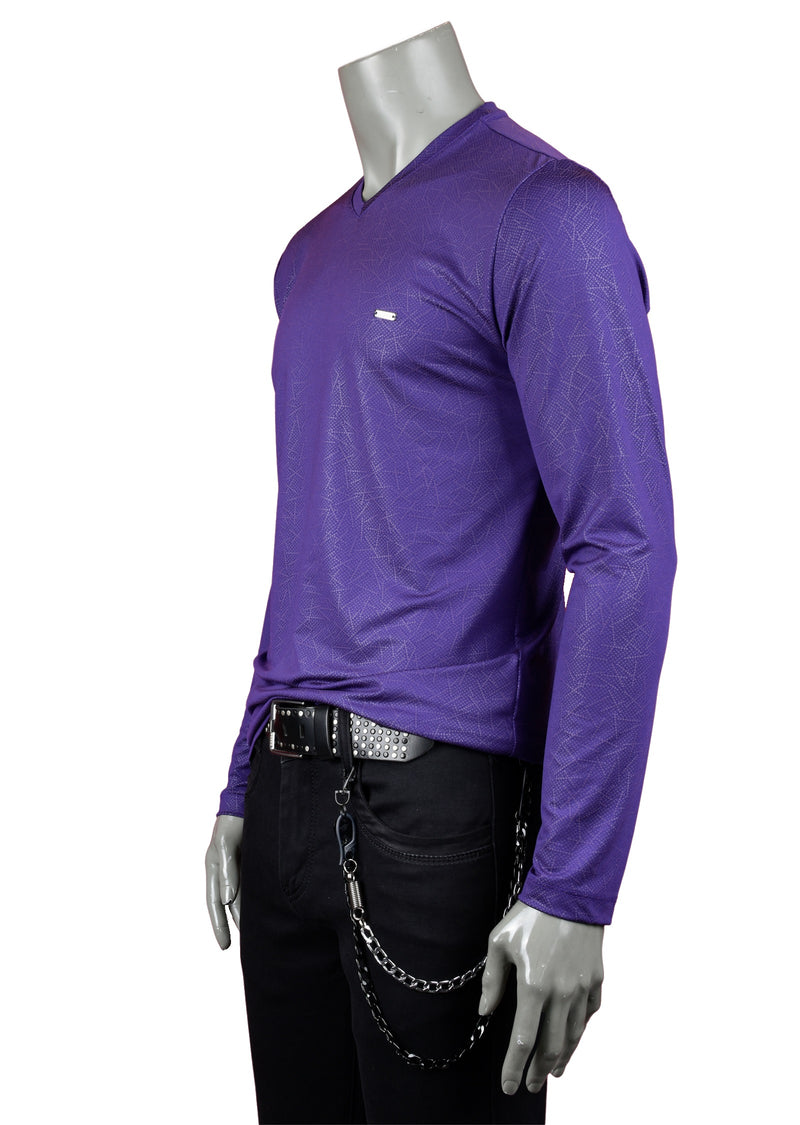 Purple Print Techno Long Sleeve Tee