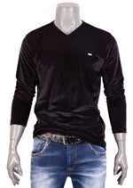Black "Night Watch" Velour Sweater