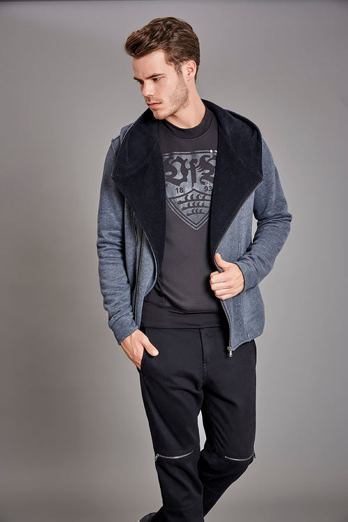 Gray "Akuchi" Asymetric Zipper Sweater