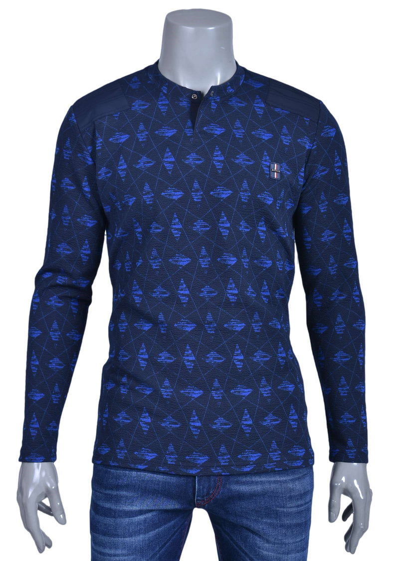 Blue Triangle Snap Sweater