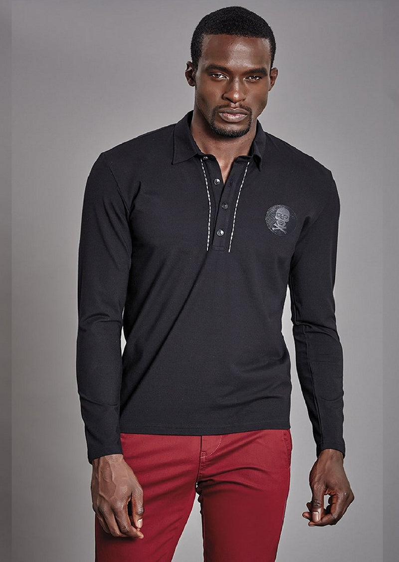 Black "Skull" Embroidery  Polo