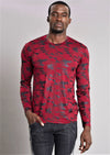 Burgundy Camouflage Long Sleeve Tee