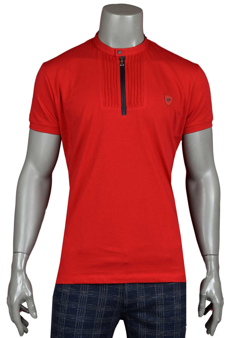 Red "Emesto" Single Snap Polo