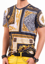 Black Vintage Baroque Print Tee