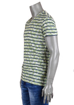 Green Blue Stripe Luxury Cotton Tee