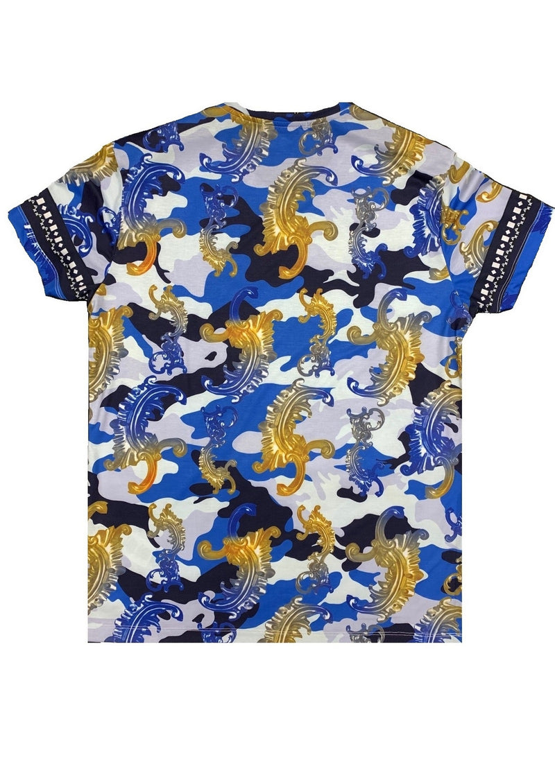 Blue Floral Ornament Print Tee