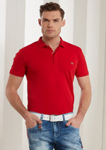 Red Performance Mesh Stretch Polo