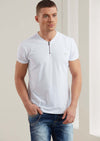 White Quilted Zipper Tee