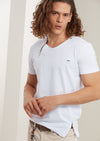 White Double Zipper Tee