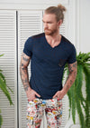 Navy Silicone Studded Devoré Tee