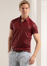 Burgundy Shine Waxed Polo