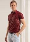 Burgundy Shine Waxed Polo