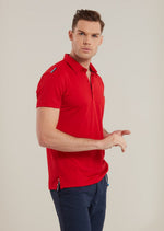 Red Performance Mesh Tape Polo