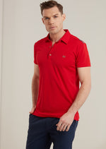 Red Performance Mesh Tape Polo