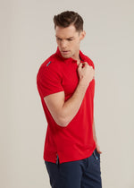 Red Performance Mesh Tape Polo