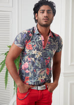 Multi-Color Floral Devoré Print Polo