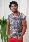 Multi-Color Floral Devoré Print Polo