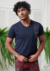 Navy Zipper & Quilted Tee