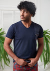 Navy Zipper & Quilted Tee