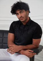 Black Metallic Dressy Polo