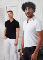 Black Red Green Color Block Polo