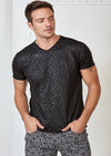 Black Snake Print Spandex Tee