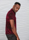 Burgundy Paisley Velvet Polo