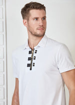 White Gold Zipper Rivet Polo