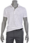 White Red Green Jacquard Polo