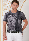 Black "Zeus" Mosaic Print Tee