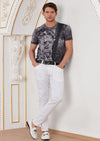 Black "Zeus" Mosaic Print Tee