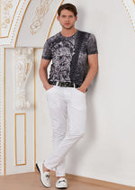 Black "Zeus" Mosaic Print Tee