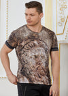 Brown "Zeus" Mosaic Print Tee