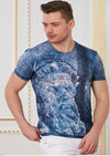 Blue "Zeus" Mosaic Print Tee