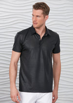 Navy Alligator Print Polo