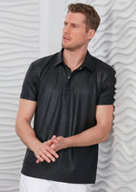 Navy Alligator Print Polo