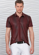 Burgundy Alligator Print Polo