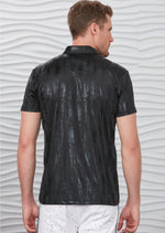 Black Brushstroke Print Polo