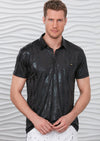 Black Brushstroke Print Polo