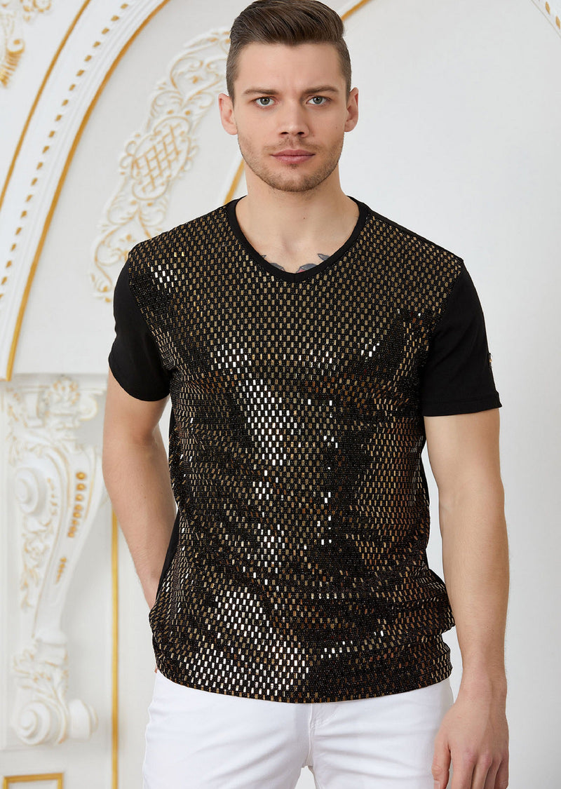 Black Gold Square Spandex Tee