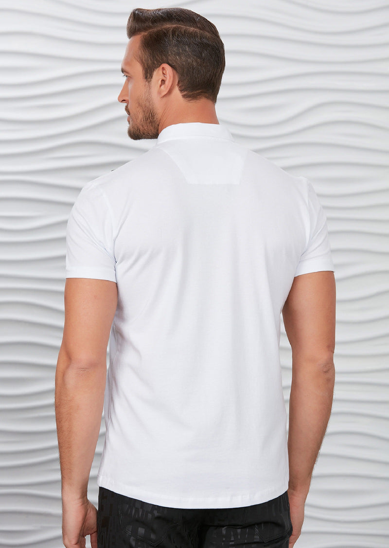 White Buckle Detailed Polo