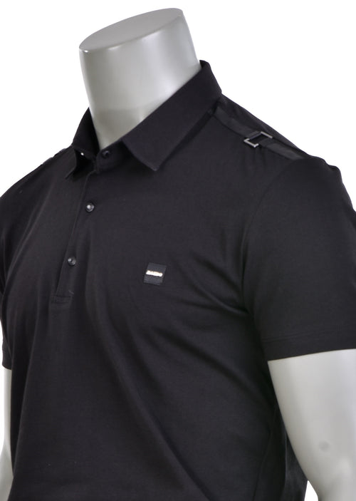 Black Buckle Detailed Polo