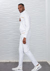 White Gold Embroidery 2-pieces Tracksuit